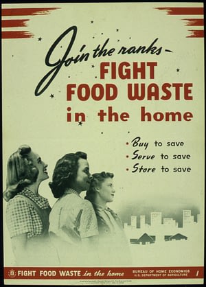Vintage poster - fight food waste in the home